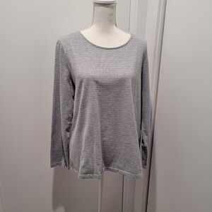 Talbots XL pull over Gray Stripe